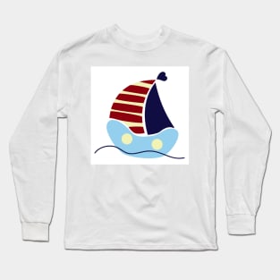 Sailing boat in the sea and sun Long Sleeve T-Shirt